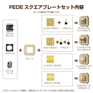 シングルトグルスイッチセット マドリッド（サテンニッケル） トグルプレートセット