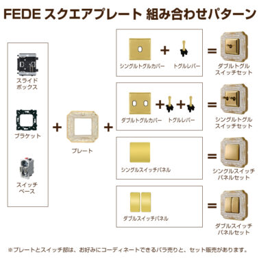 トグルスイッチレバー部品：（ブライトゴールド） 